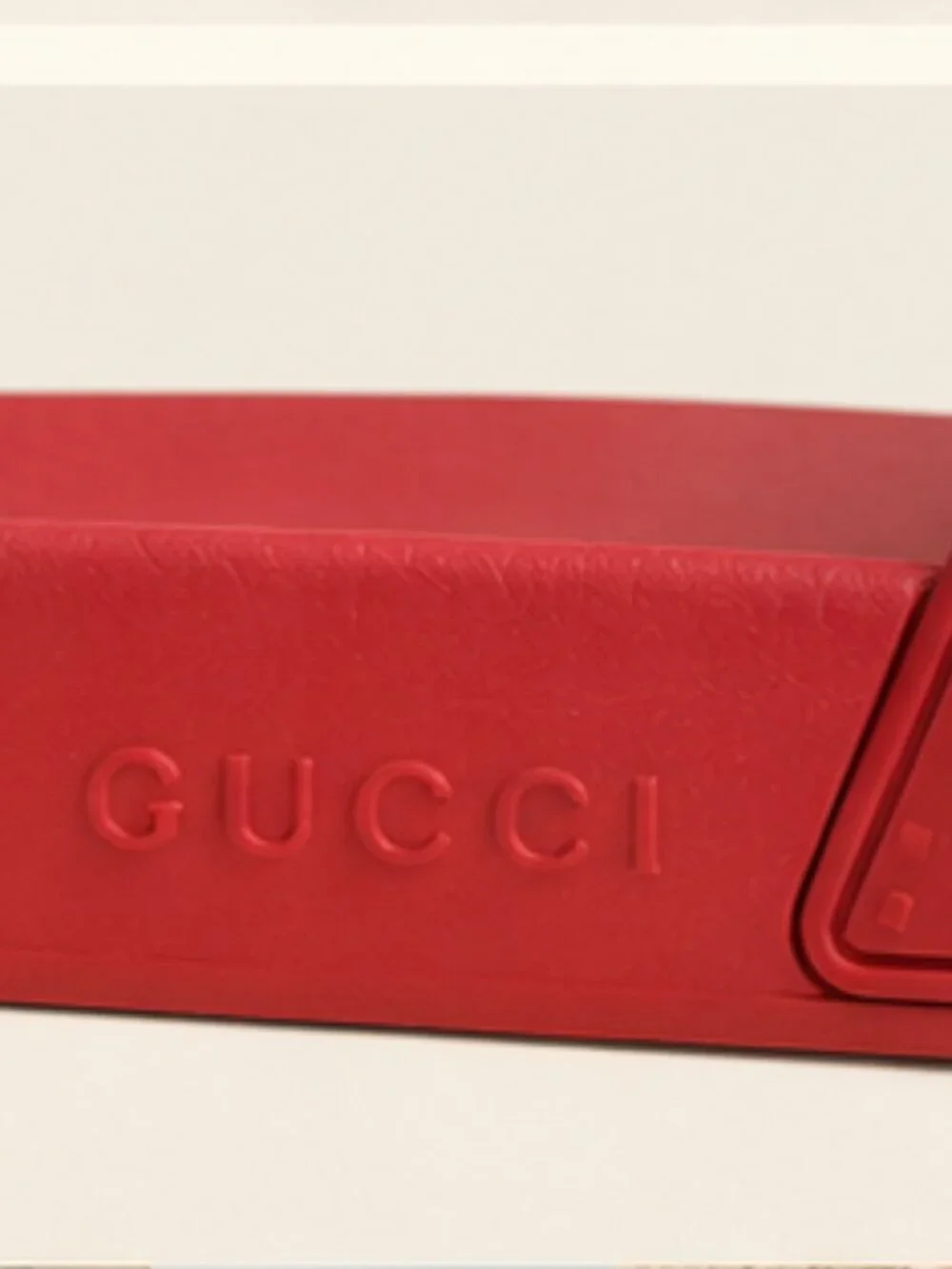 Gucci GG Rubber Slides Red 575957 10 Made in Italy Quiet Luxury Resort Designer